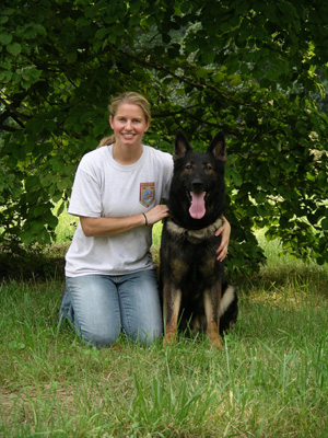 Elizabeth Chaney and canine Harpo